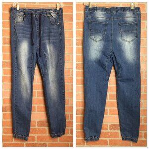 Victorious XL Jogger Jeans Elastic Cuffs Drawstring Waist Denim HIp Hop